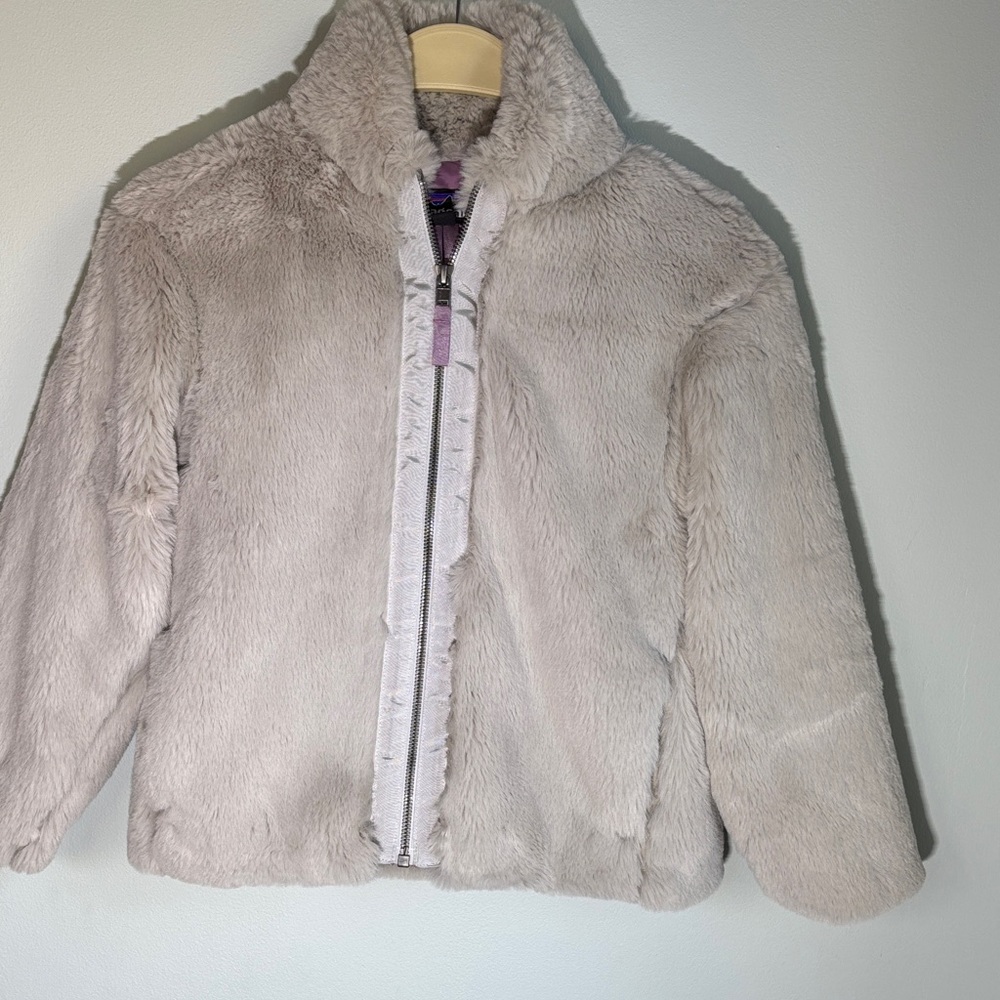 Girls Patagonia Lunar Frost Faux Fur Jacket